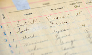 NYSLRS’ membership ledger (1921) showing Thomas Cantwell as the first entry.