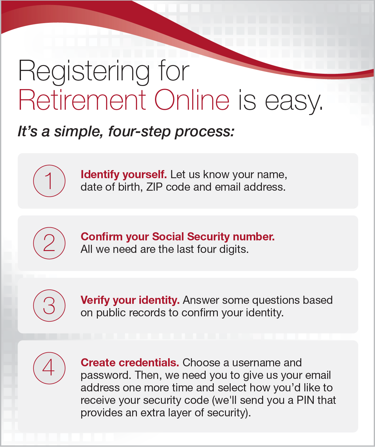 Registering for Retirement Online is easy
